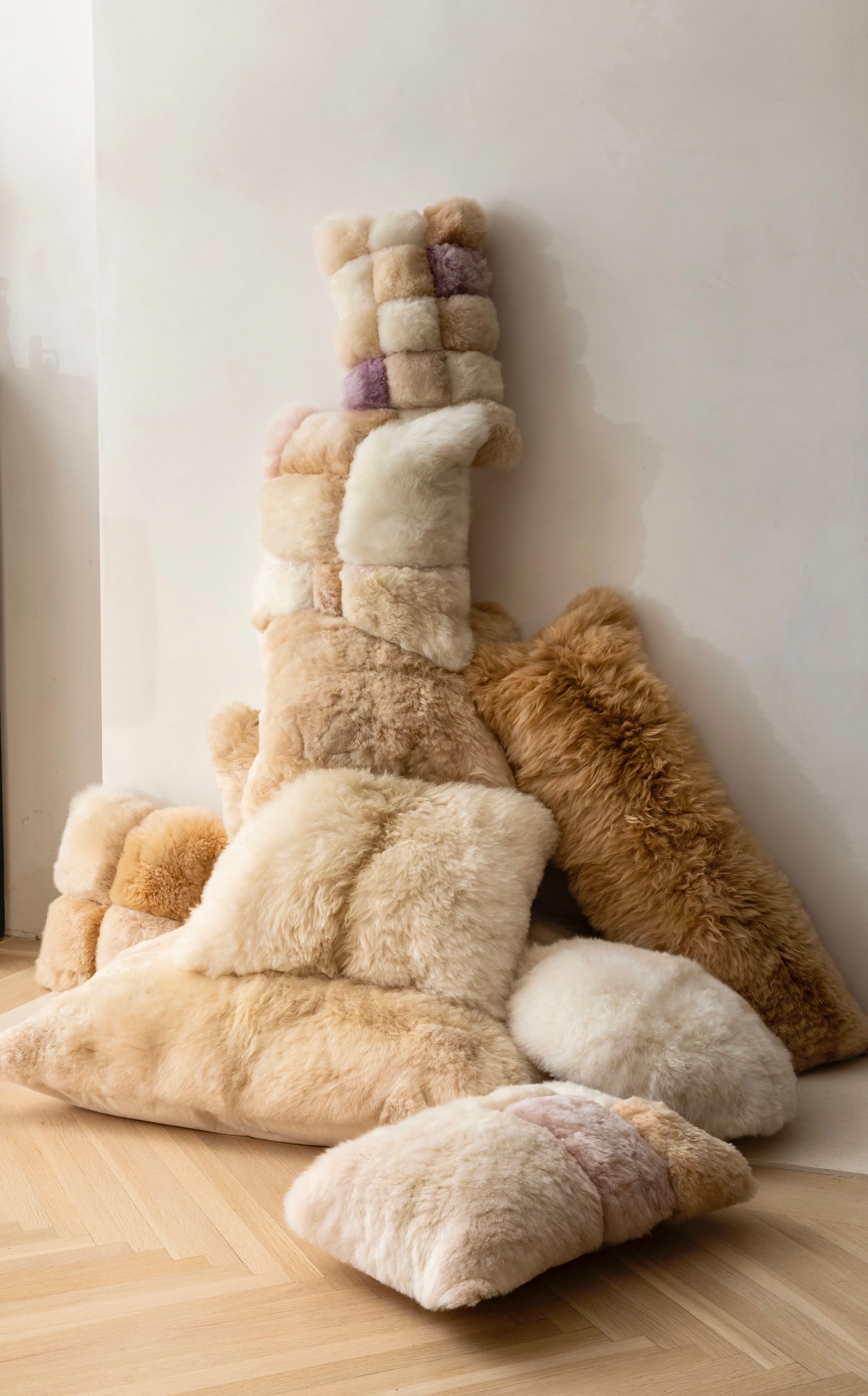 Alpaca Colorblock Pillow Chiclet Lavender