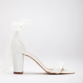 Ariadne - Ivory Wedding Heels with Ribbon