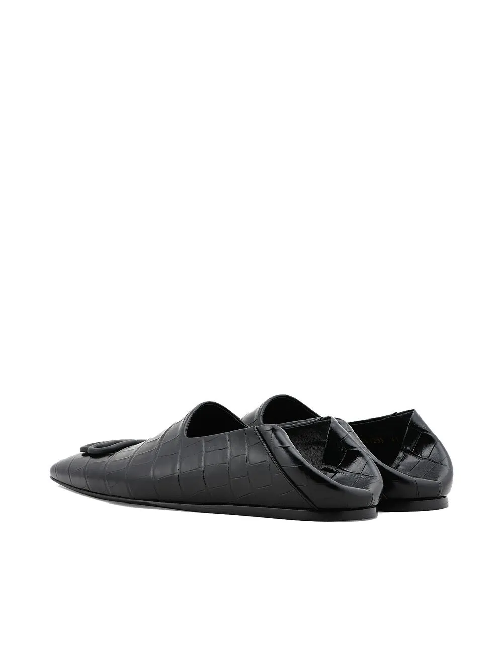 BALENCIAGA BB Loafers Croc Black