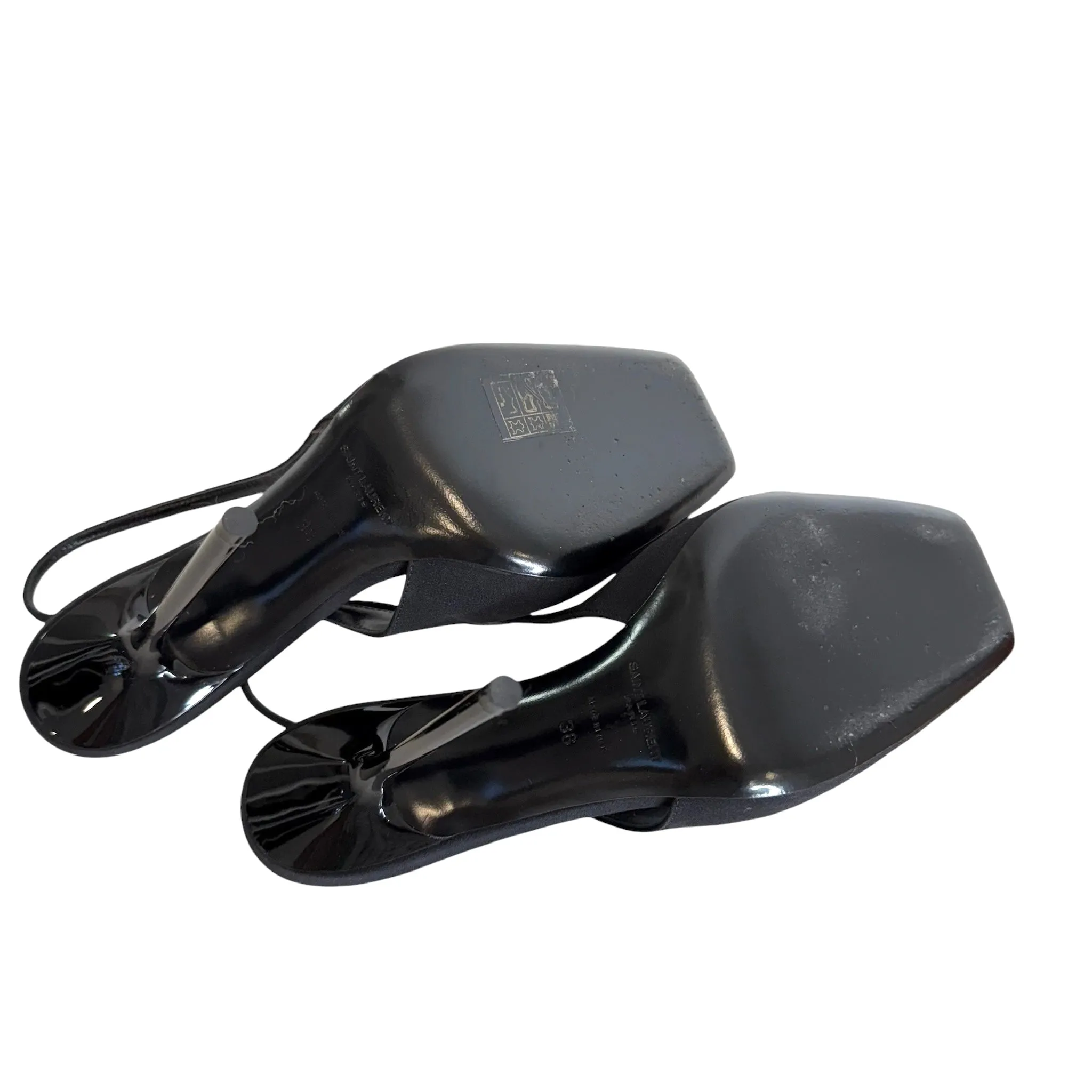 Brown Satin Heels - 8