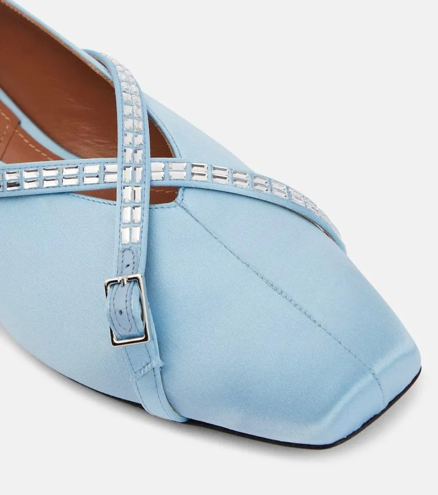 D'Accori Cara embellished satin ballet flats