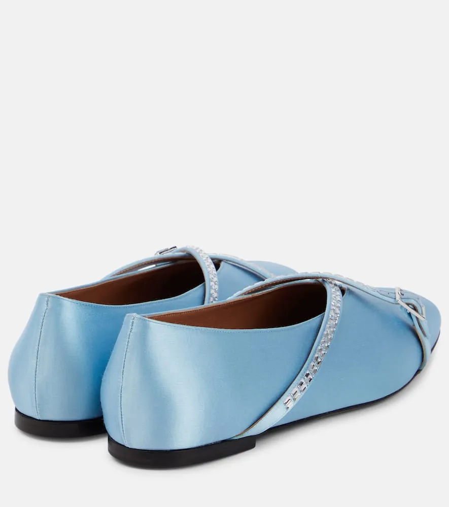D'Accori Cara embellished satin ballet flats
