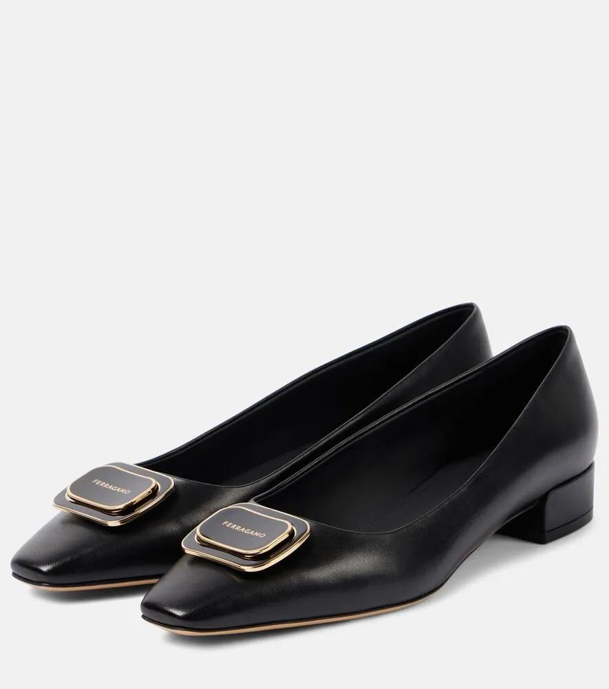 Ferragamo Venera 20 leather ballet flats