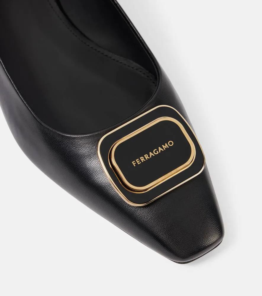 Ferragamo Venera 20 leather ballet flats