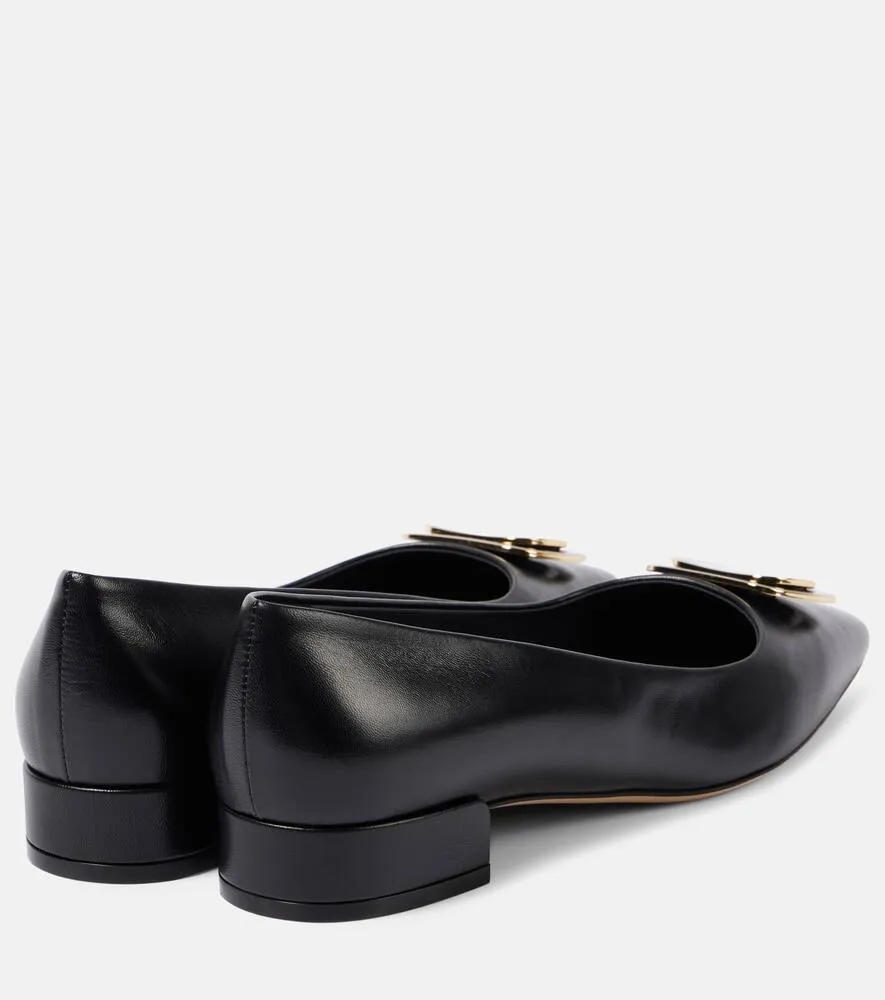 Ferragamo Venera 20 leather ballet flats