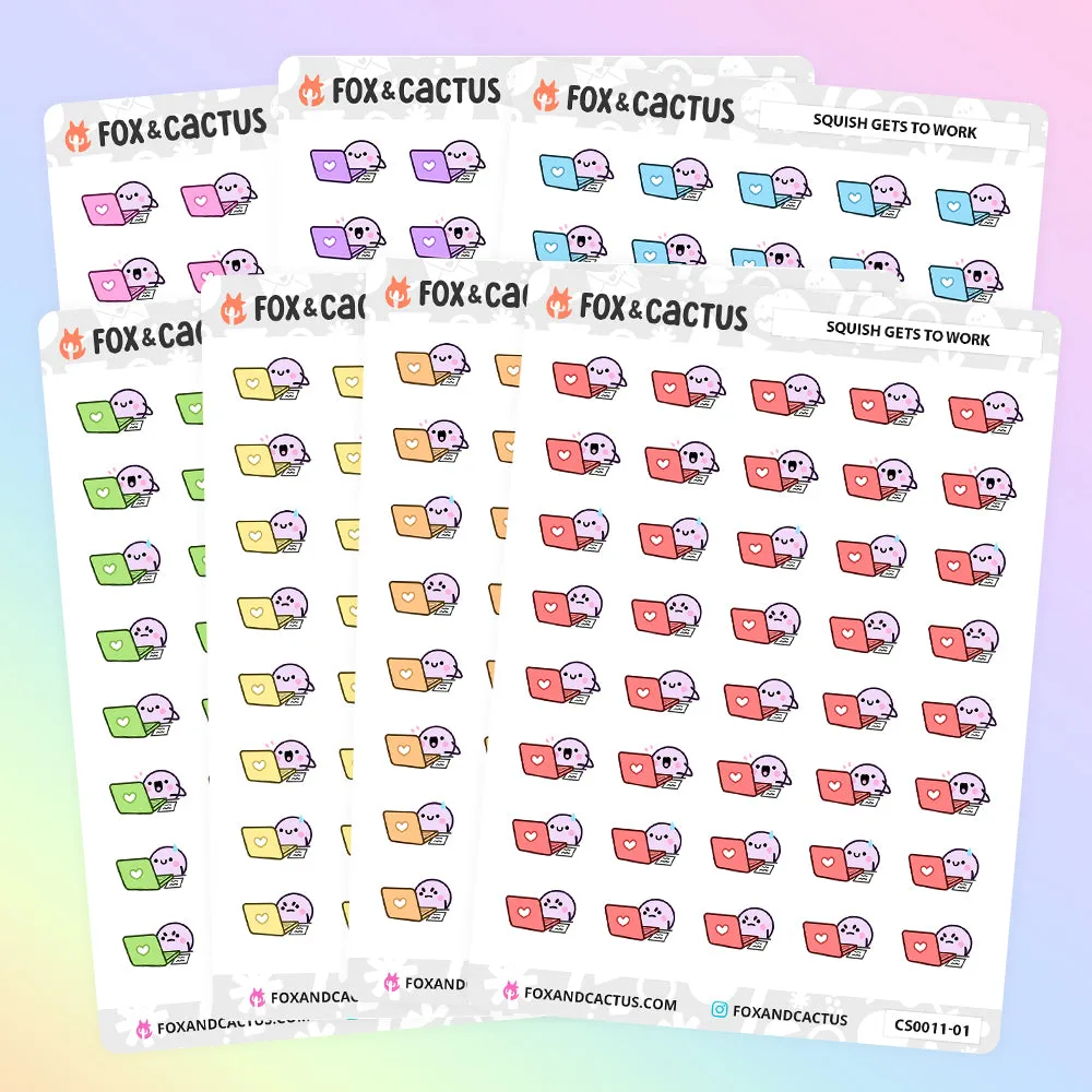 LIMITED Working Squish (Classic Rainbow) Stickers