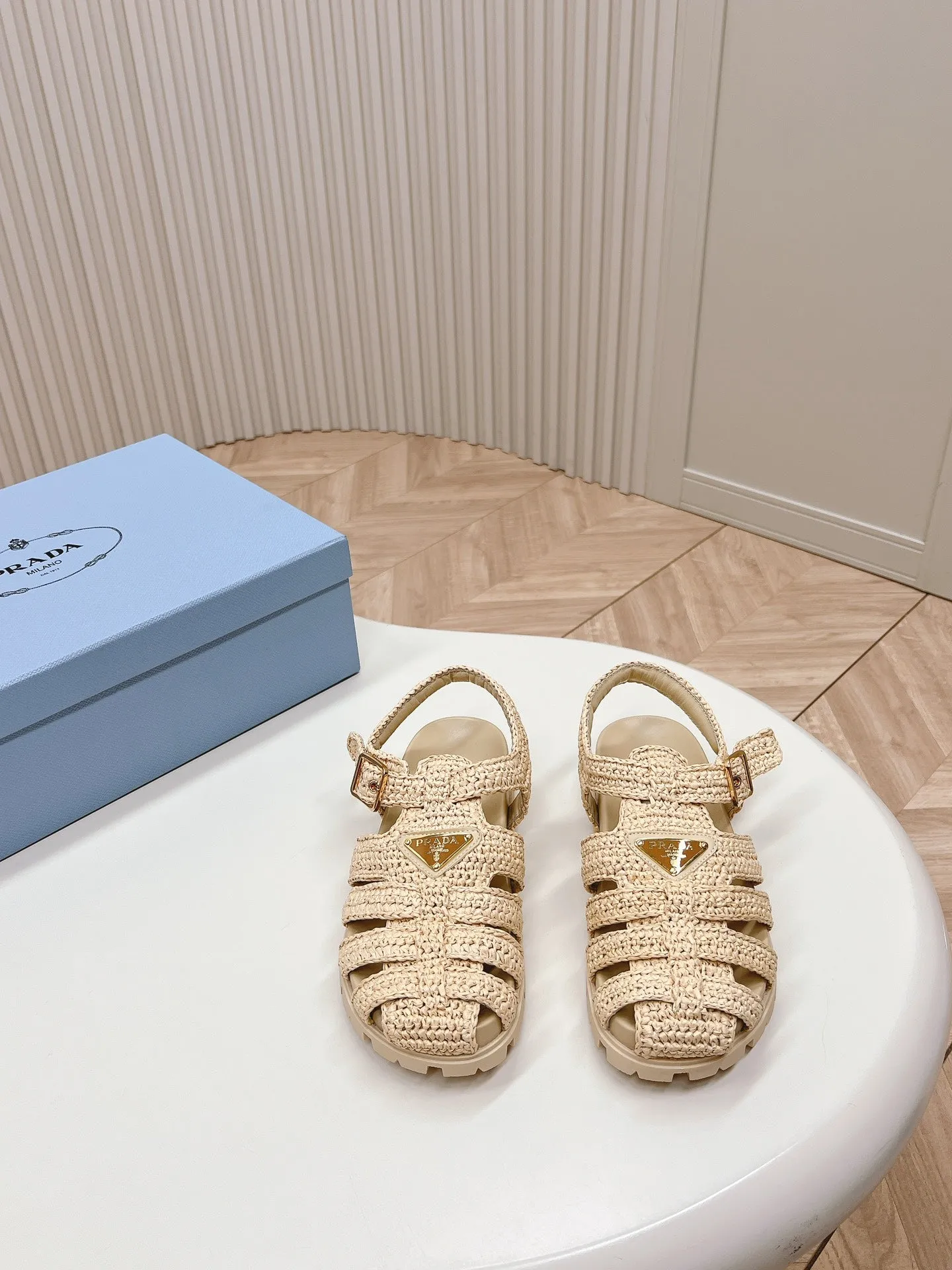 Monolith Crochet Cage Sandals 30 Beige