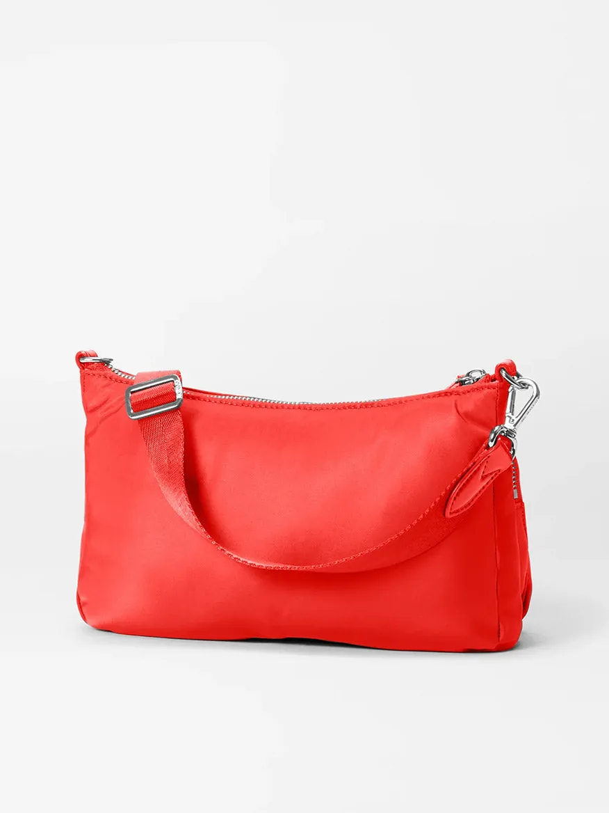 MZ Wallace Chelsea Petite Shoulder Bag in Bright Cherry Bedford
