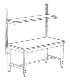 Production Basics 8536 RTW Series Standard Uprights for Workstations, 60"H