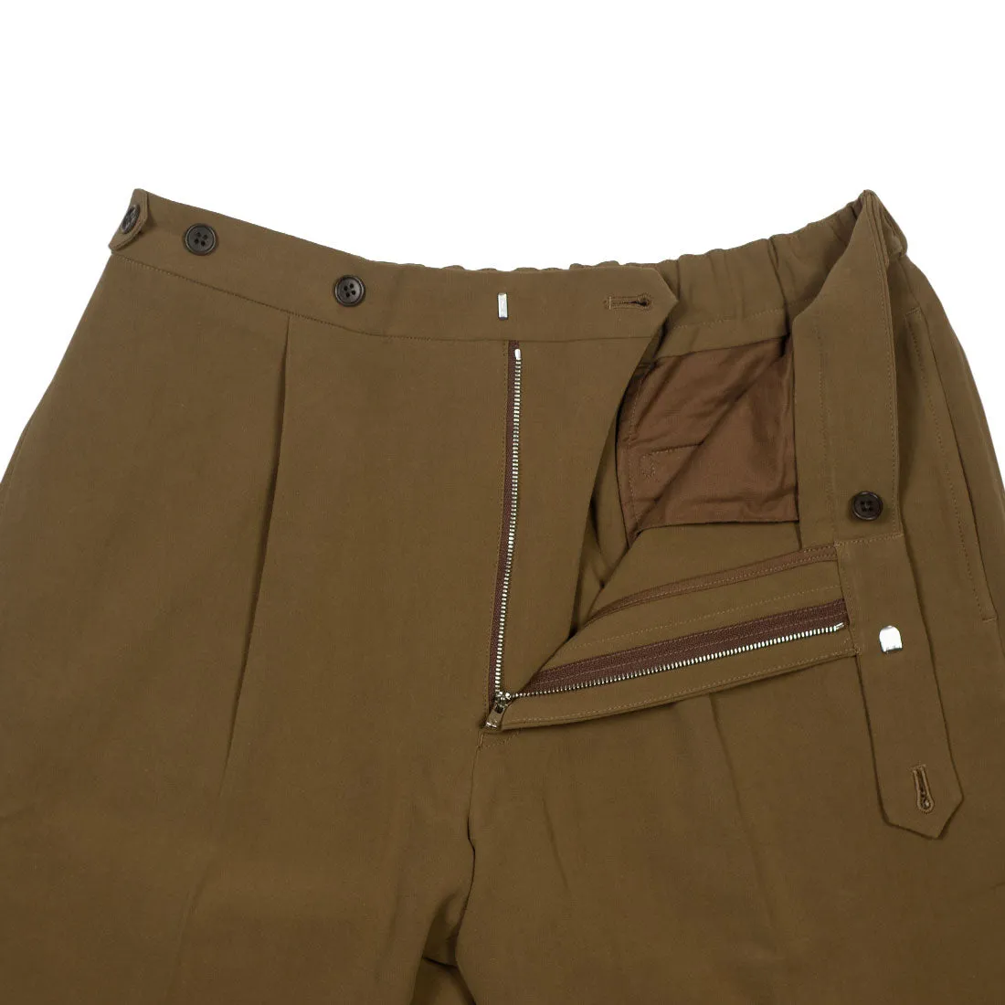 Side tab easy pants in camel cotton canvas