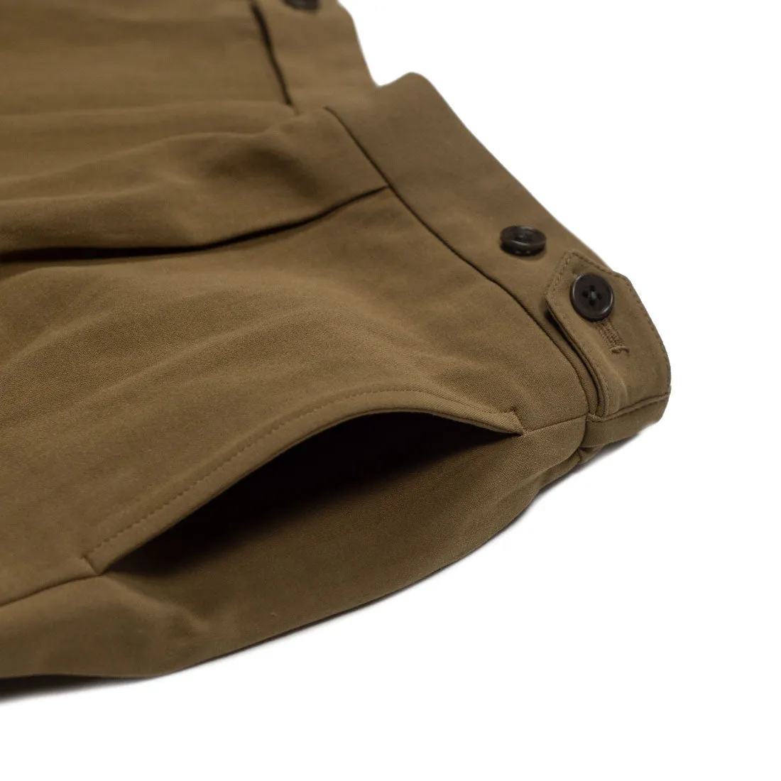Side tab easy pants in camel cotton canvas